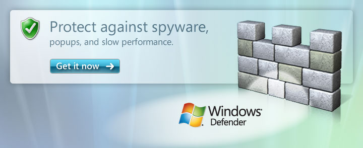 Возможности программы Windows Defender системы Vista